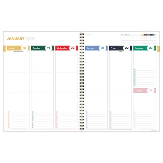 2027 On the Green Stripe Large Weekly Monthly Planner